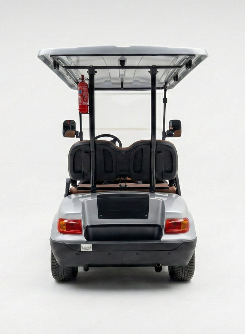 EPIC 2-Seater Non-Lifted Electric Golf Cart with Lithium Battery 105Ah & Standard Tires | LSEV (Silver) - Image 4